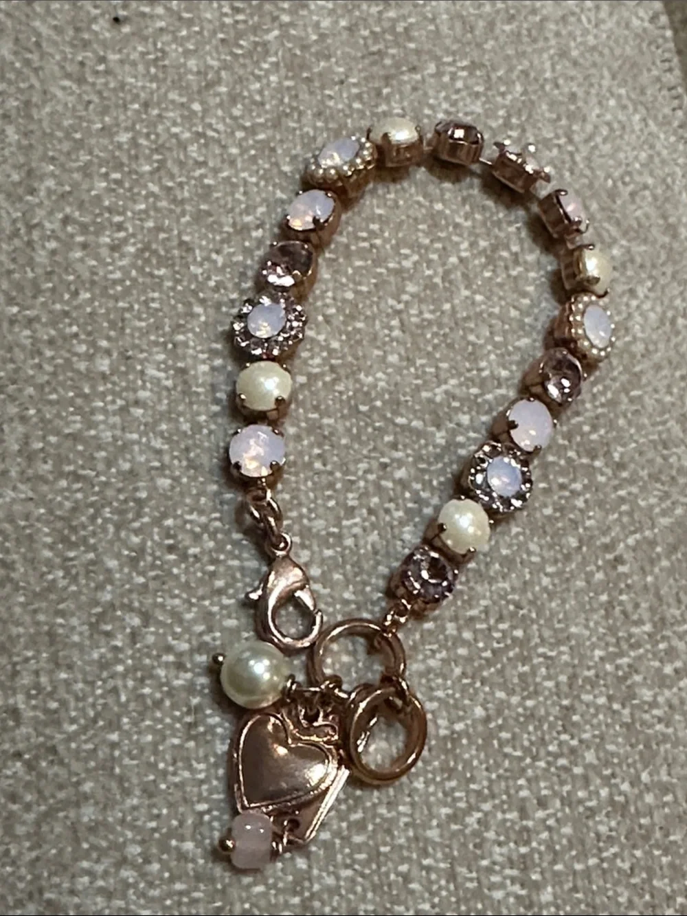 Mariana Rose Gold Bracelet with Pink and Pearl Accents